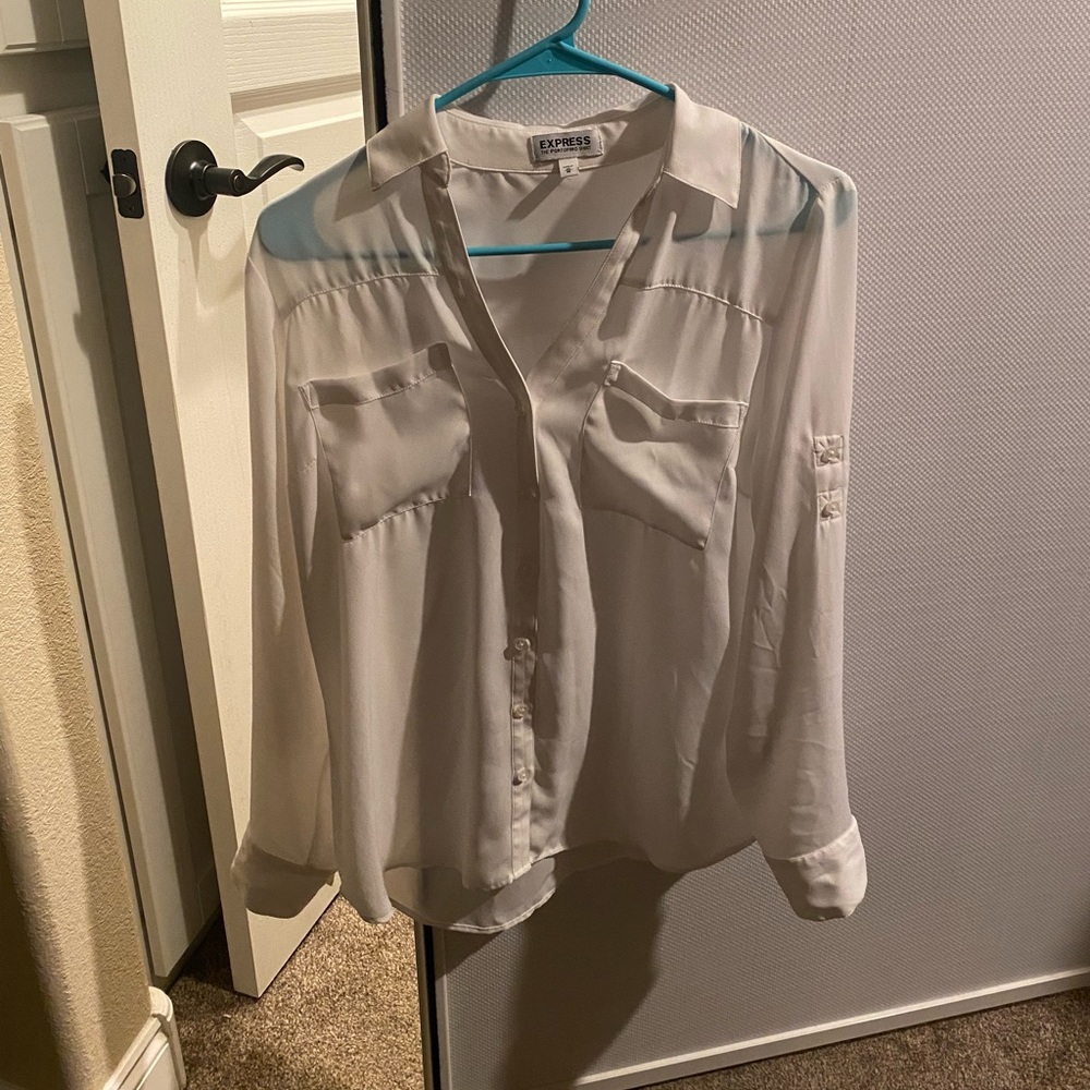 Sheer button-up dress top